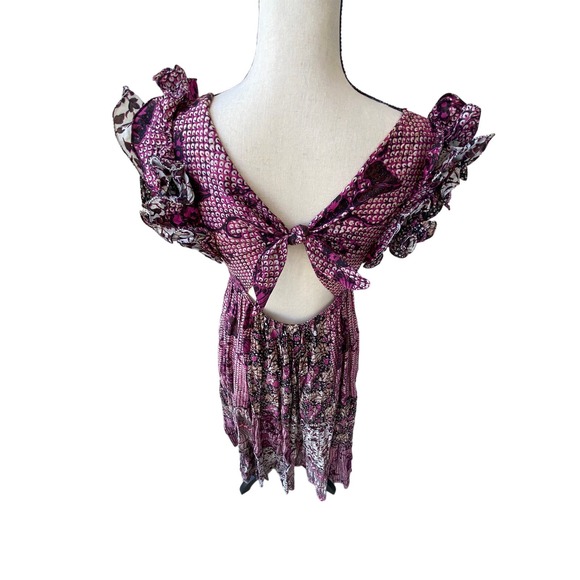 Ulla Johnson Zoya Ruffle Trim Ikat Midi Patchwork Dress Size 8 - Picture 5 of 11